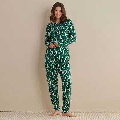 The Company Store Family Printed Peruvian Cotton Women's Pajama Set In Green