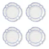 The Company Store Faux Bamboo Border Melamine Dinner Plates, Set Of 4 In Blue