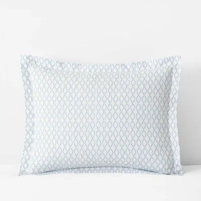 The Company Store Feliciana Geo Garment Washed Cotton Percale Sham In Gray