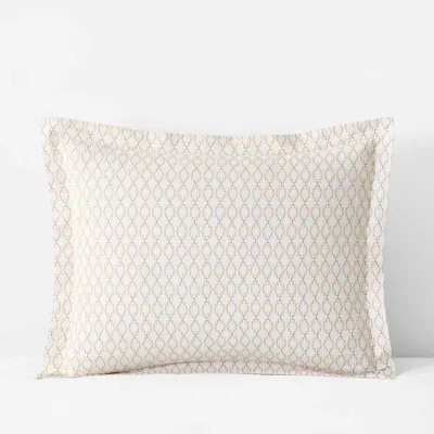The Company Store Feliciana Geo Garment Washed Cotton Percale Sham In Pink