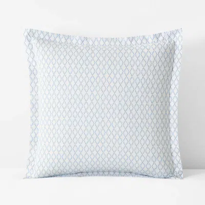 The Company Store Feliciana Geo Garment Washed Cotton Percale Sham In White