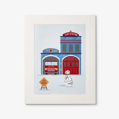 The Company Store Fire Station Wall Art In Blue