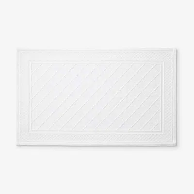 The Company Store Flatwoven Textured Bath Mat In White