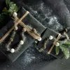 The Company Store Flocked Velvet Holiday Tinsel Garland In Green