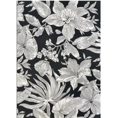 The Company Store Flora Flat Woven Outdoor Rug In Black/white