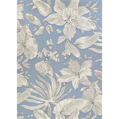 The Company Store Flora Flat Woven Outdoor Rug In Blue