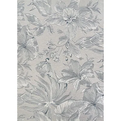 The Company Store Flora Flat Woven Outdoor Rug In Gray