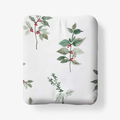 The Company Store Floral Berry Classic Smooth Sateen Fitted Bed Sheet In White