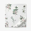 The Company Store Floral Berry Classic Smooth Sateen Flat Bed Sheet In White
