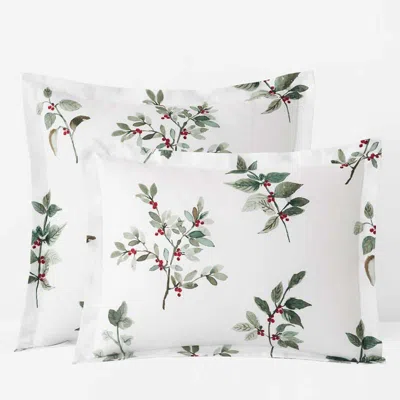 The Company Store Floral Berry Classic Smooth Sateen Sham In White
