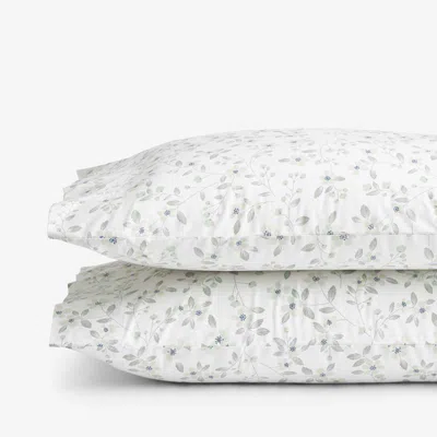 The Company Store Floral Bliss Garment Washed Cotton Percale Pillowcase Set In White