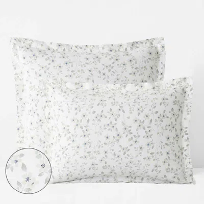 The Company Store Floral Bliss Garment Washed Cotton Percale Sham In White