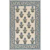 The Company Store Floral Border Hand Tufted Wool Rug In Blue