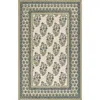 The Company Store Floral Border Hand Tufted Wool Rug In Green