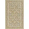 The Company Store Floral Border Hand Tufted Wool Rug In Green
