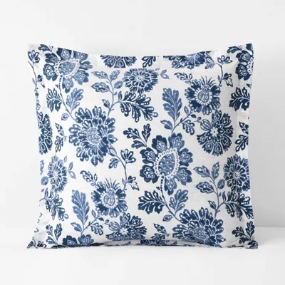 The Company Store Floral Indigo Garden Classic Cool Cotton Percale Sham In Blue