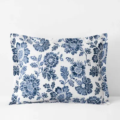 The Company Store Floral Indigo Garden Classic Cool Cotton Percale Sham In Blue