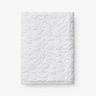The Company Store Floral Jacquard Bath Towel In White