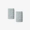 The Company Store Floral Jacquard Washcloths, Set Of 2 In Blue