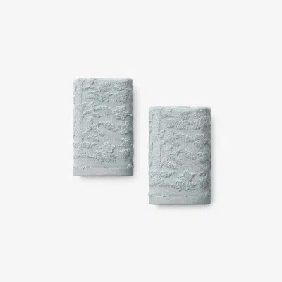 The Company Store Floral Jacquard Washcloths, Set Of 2 In Blue