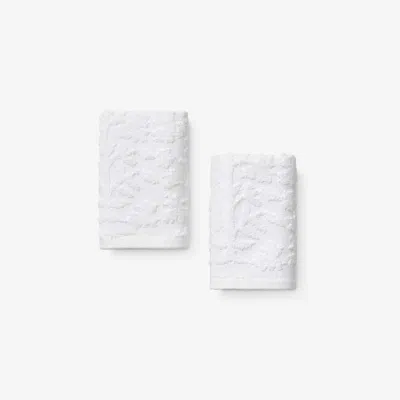 The Company Store Floral Jacquard Washcloths, Set Of 2 In White