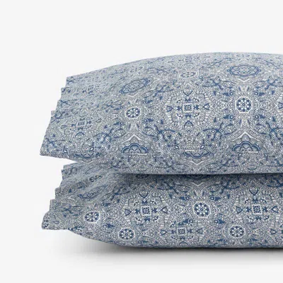 The Company Store Floral Tapestry Premium Smooth Sateen Pillowcase Set In Blue