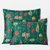 The Company Store Flower Garden Premium Smooth Wrinkle-free Sateen Sham In Green/purple/yellow