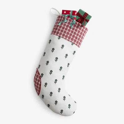 The Company Store Flower Holiday Stocking In White
