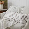 The Company Store Flowers Decorative Lumbar Pillow Cover In White