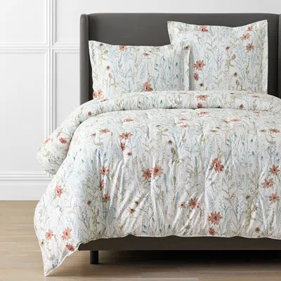 The Company Store Forest Willow Premium Smooth Wrinkle-free Sateen Comforter In Blue/white