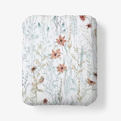 The Company Store Forest Willow Premium Smooth Wrinkle-free Sateen Fitted Bed Sheet In Blue/white