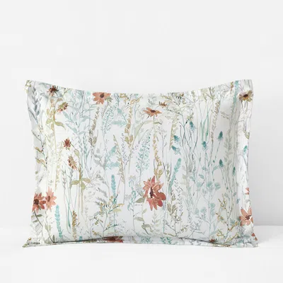 The Company Store Forest Willow Premium Smooth Wrinkle-free Sateen Sham In Blue/white
