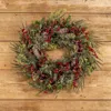 The Company Store Frosted Mixed Foliage & Red Berries Wreath In Multi