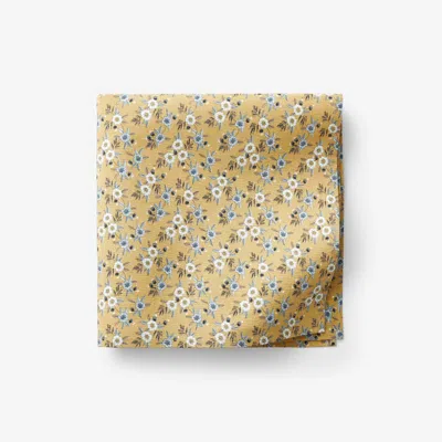 The Company Store Garden Floral Cotton Napkins, Set Of 4 In Yellow