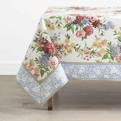 The Company Store Garden Floral Cotton Tablecloth In Blue/pink/yellow