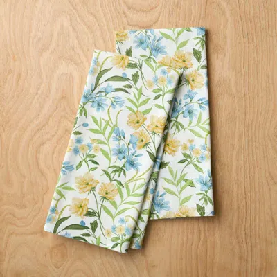 The Company Store Garden Floral Cotton Tea Towels, Set Of 2 In Multi