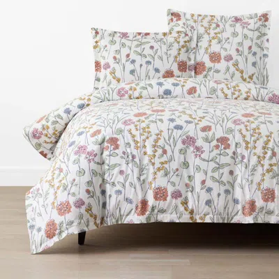 The Company Store Garden Mirage Classic Cool Cotton Percale Duvet Cover In White