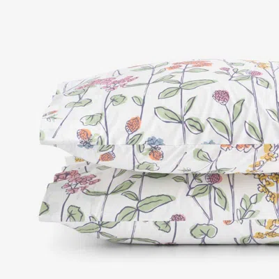 The Company Store Garden Mirage Classic Cool Cotton Percale Pillowcase Set In White