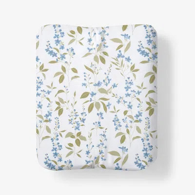 The Company Store Garden Mist Classic Cool Cotton Percale Fitted Bed Sheet In Blue/green/ivory