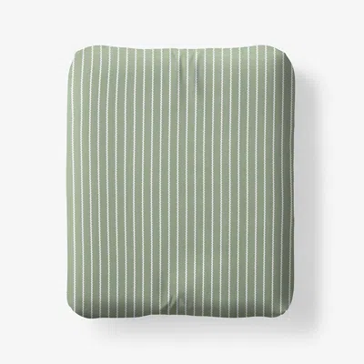 The Company Store Garden Mist Classic Cool Cotton Percale Fitted Bed Sheet In Stripe Green
