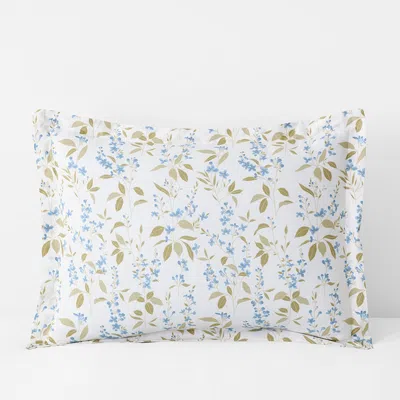 The Company Store Garden Mist Classic Cool Cotton Percale Sham In Blue/green/ivory
