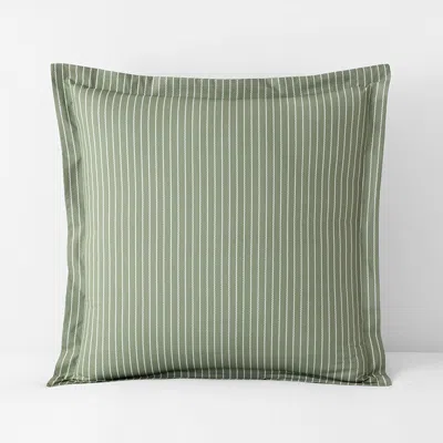 The Company Store Garden Mist Classic Cool Cotton Percale Sham In Stripe Green