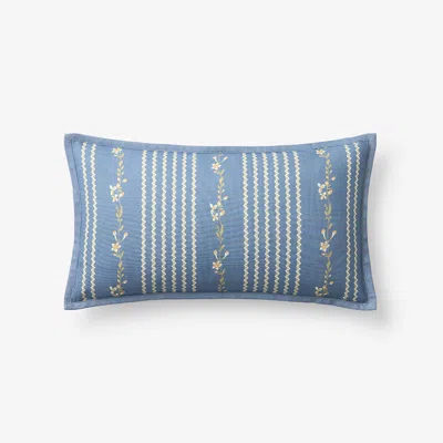 The Company Store Garden Mist Decorative Lumbar Pillow Cover In Blue