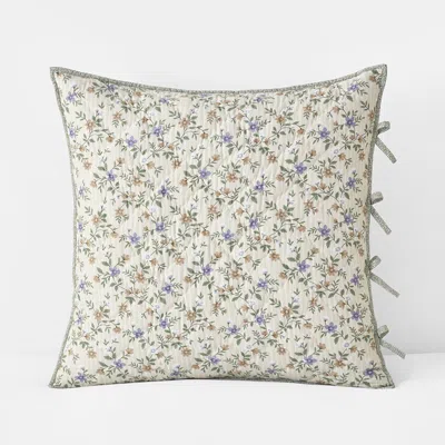 The Company Store Garden Mist Reversible Quilted Sham In Beige/green