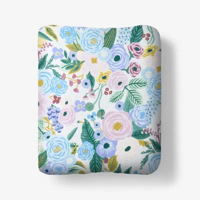 The Company Store Garden Party Classic Cool Cotton Percale Fitted Bed Sheet In Blue/green/purple