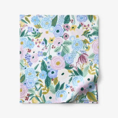 The Company Store Garden Party Classic Cool Cotton Percale Flat Bed Sheet In Blue/green/purple