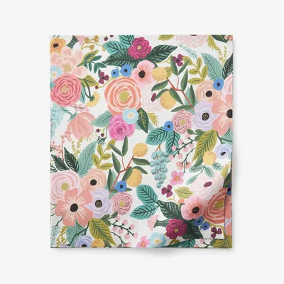 The Company Store Garden Party Classic Cool Cotton Percale Flat Bed Sheet In Green/pink