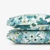 The Company Store Garden Party Classic Cool Cotton Percale Pillowcase Set In Blue/green/teal