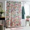 The Company Store Garden Party Classic Cool Cotton Percale Shower Curtain In Green/pink