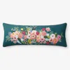 The Company Store Garden Party Decorative Lumbar Pillow Cover In Green/pink